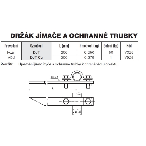 Držák jímače a ochranné trubky DJT TREMIS V325