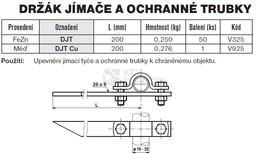 Obrázek produktu Držák jímače a ochranné trubky DJT TREMIS V325 1