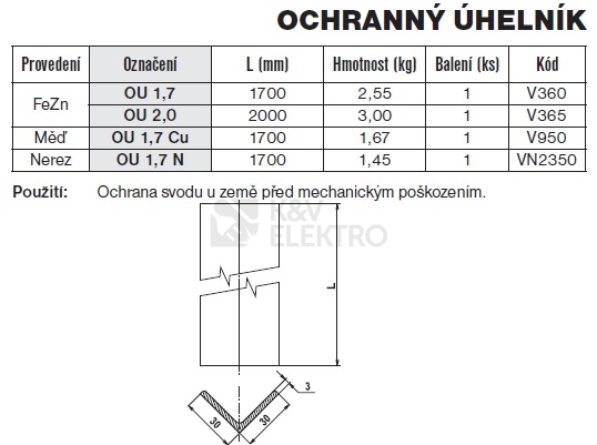 Obrázek produktu Ochranný úhelník OU 1,7 TREMIS V360 1