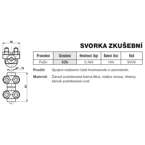 Svorka zkušební SZb TREMIS V030