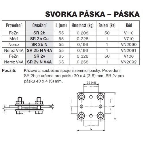 Svorka páska-páska SR 2b TREMIS V110