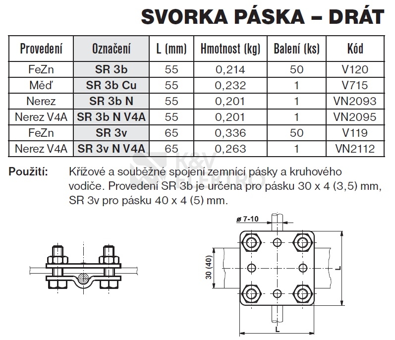 Obrázek produktu Svorka páska-drát SR 3b TREMIS V120 1