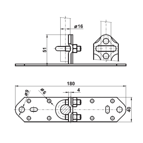 Držák T oddáleného hromosvodu DOHS TREMIS VP001