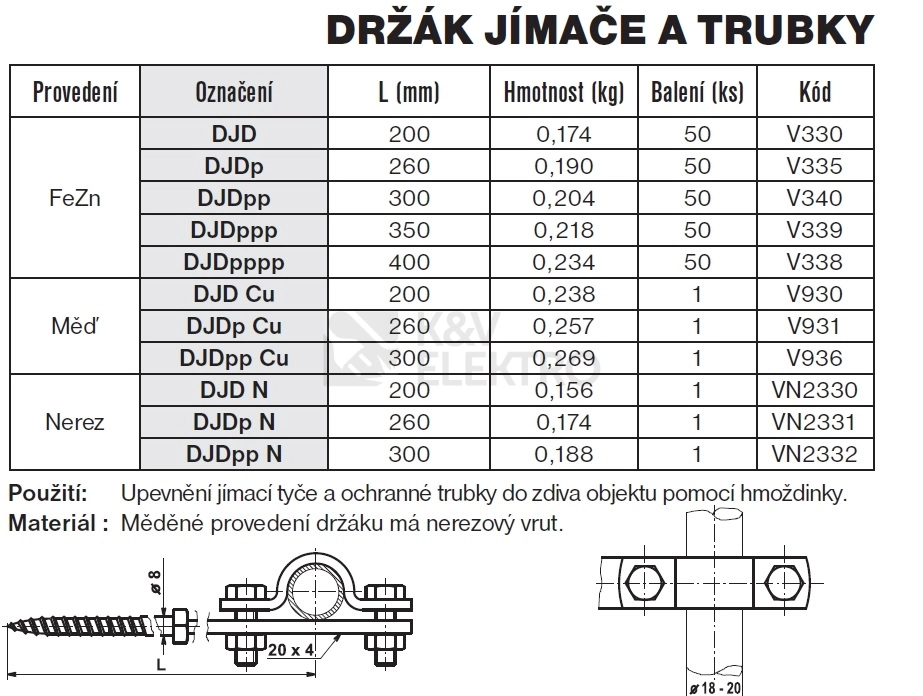 Obrázek produktu Držák jímače a ochranné trubky nerez DJD N TREMIS VN2330 1