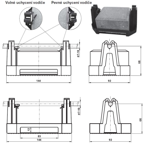 Podpěra vedení na ploché střechy PV 21D TREMIS V251