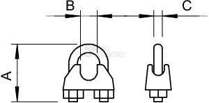 Obrázek produktu Lanová svorka 4-6mm LS6 OBO 5302064 TREMIS Z700 2