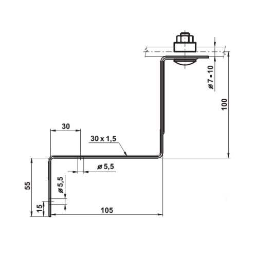 Podpěra vedení pod tašky nerez PV 11b N TREMIS VN2170