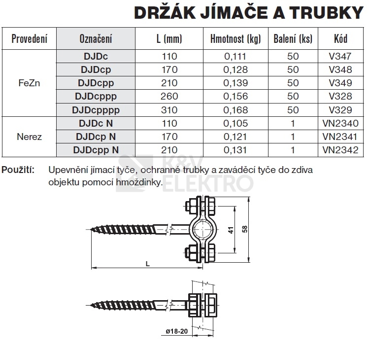 Obrázek produktu  Držák jímače a trubky Tremis DJDcp V348 1