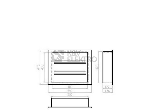 Obrázek produktu Rozvodnice pod omítku EATON BF-U-2/48-C bílé dveře 48M 113689 1