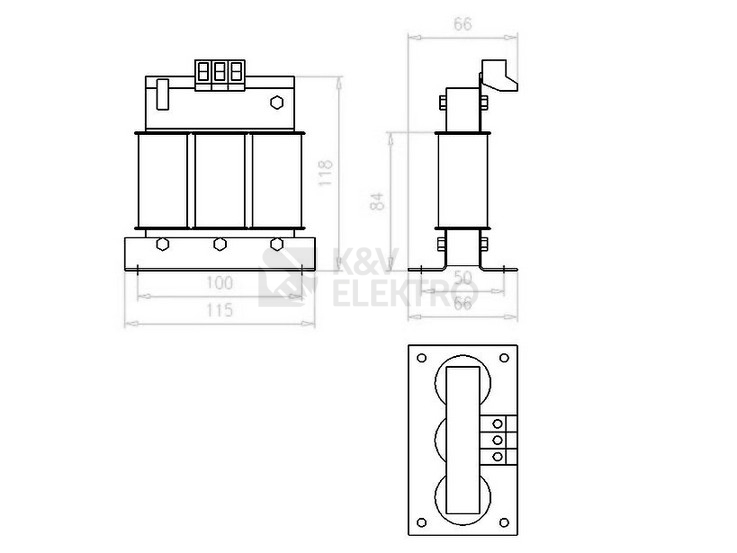 Obrázek produktu TLUMIVKA 3-FAZ 750V IN=5A DX-LM3-005 1