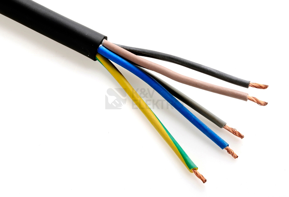 Obrázek produktu Kabel H05VV-F 5Gx0,75 černá (CYSY 5Cx0,75) metráž 0