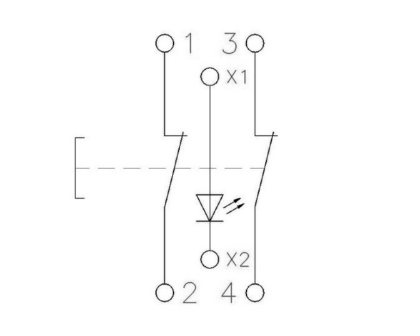 Modulové tlačítko EATON Z-PUL230/OO s LED signálkou 2NC 16A 276299 (obrázek 3)