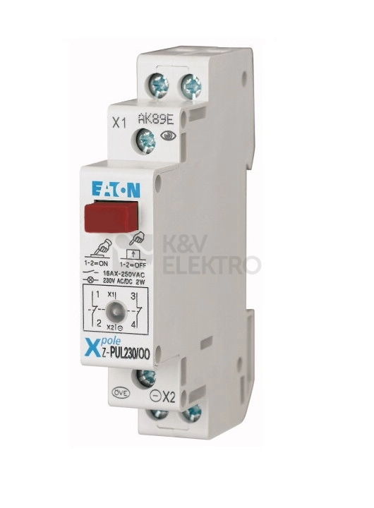 Obrázek produktu Modulové tlačítko EATON Z-PUL230/OO s LED signálkou 2NC 16A 276299 0