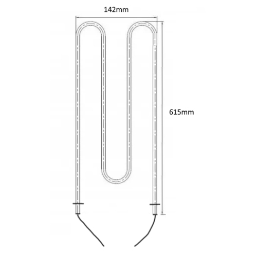 Náhradní topné těleso EMKO E10 1000W dlouhé 230V délka přívodního kabelu 600mm