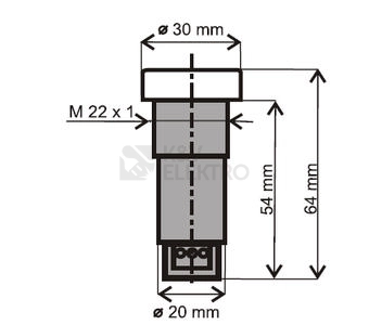 Obrázek produktu Kontrolka bílá ELECO EIS-96 W 230VAC 1