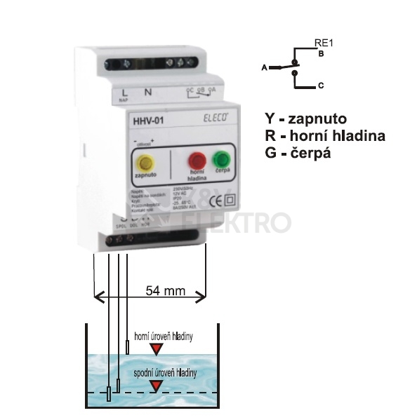 Obrázek produktu  Hladinový spínač HHV-01 230VAC 216135 1