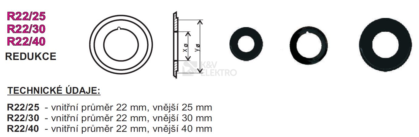 Obrázek produktu REDUKCE MONTAZNIHO OTVORU R22/30 1