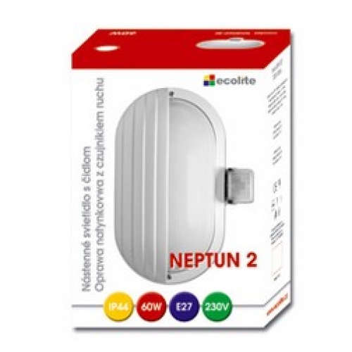 Svítidlo Ecolite NEPTUN 2 IP44 WHST69-BI 1xE27/60W s čidlem