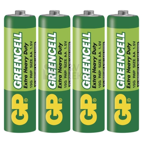 Tužkové baterie AA GP R6 Greencell (fólie 4ks)