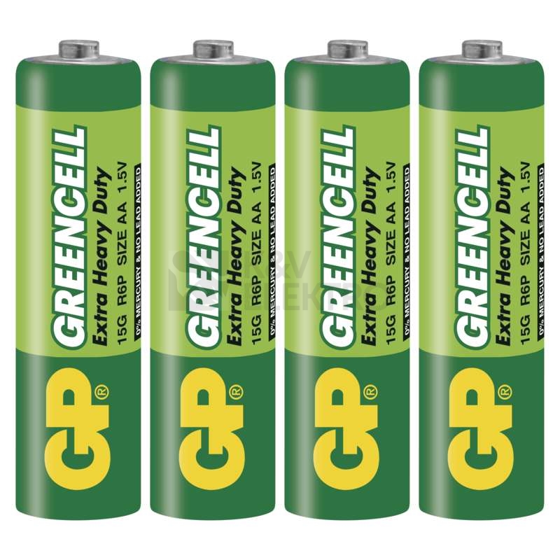 Obrázek produktu Tužkové baterie AA GP R6 Greencell (fólie 4ks) 0