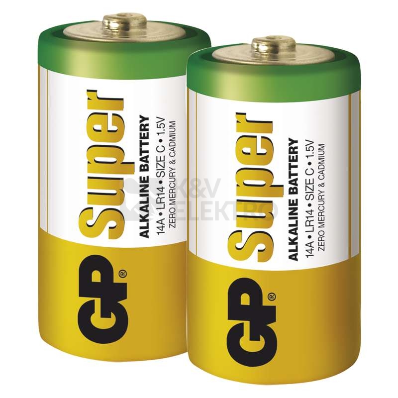 Obrázek produktu Baterie C GP LR14 Super alkalické (fólie 2ks) 1