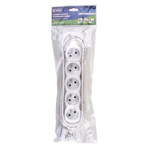 Prodlužovací kabel EMOS 3m/5zásuvek bílá P0513 1902050300