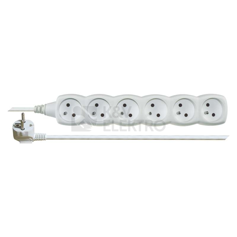 Obrázek produktu Prodlužovací kabel EMOS 3m/6zásuvek bílá P0613 1902060300 0