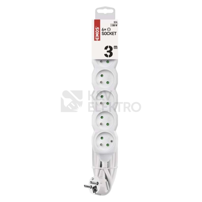 Obrázek produktu Prodlužovací kabel EMOS 3m/6zásuvek bílá P0613 1902060300 1