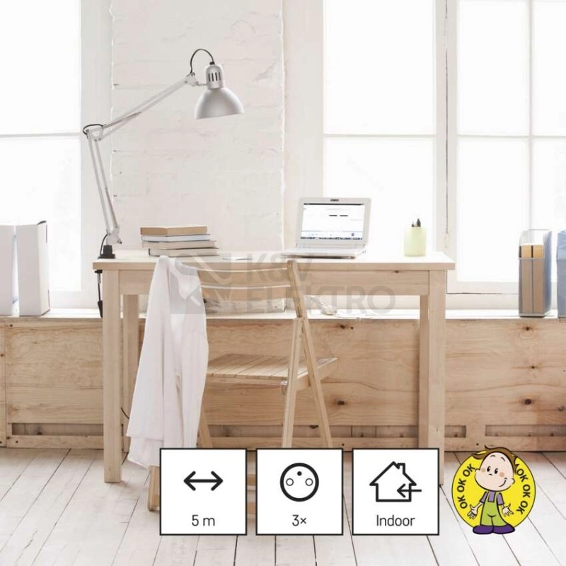 Obrázek produktu Prodlužovací kabel EMOS 5m/3zásuvky bílá P0315 1902030500 3