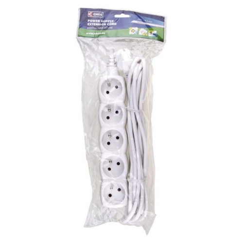 Prodlužovací kabel EMOS 5m/5zásuvek bílá P0515 1902050500