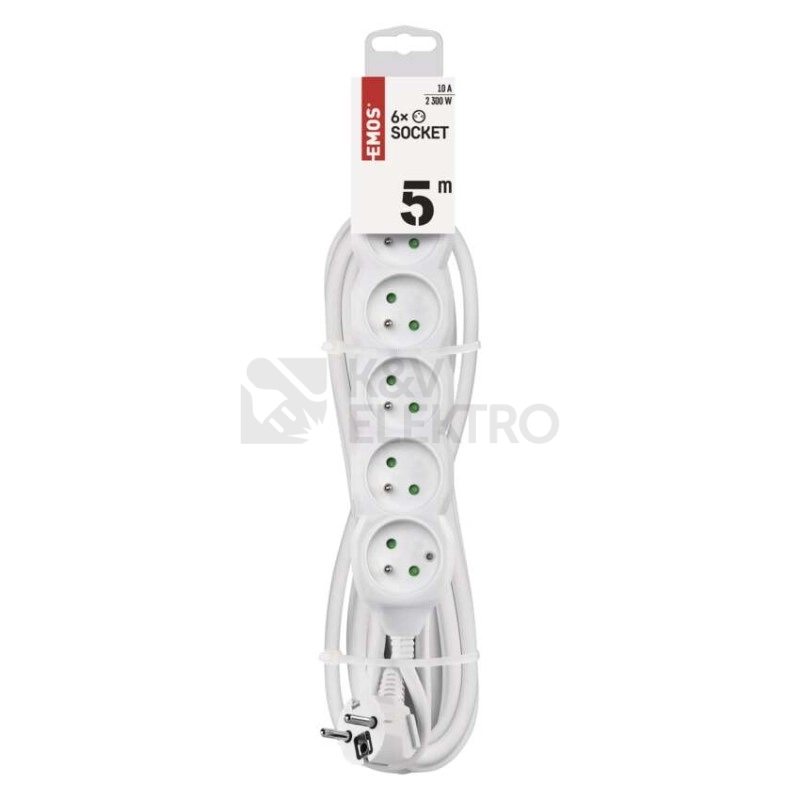 Obrázek produktu Prodlužovací kabel EMOS P0615 5m/6zásuvek bílá 1902060500 1