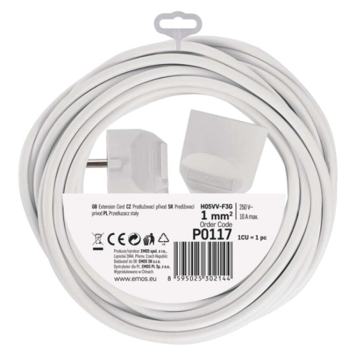 Prodlužovací kabel EMOS 7m/1zásuvka bílá P0117 1901010700 (obrázek 7)