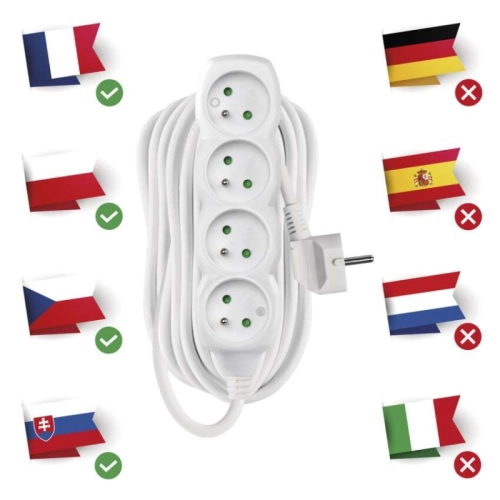 Prodlužovací kabel EMOS 10m/4zásuvky bílá P0410 1902041000 (obrázek 3)
