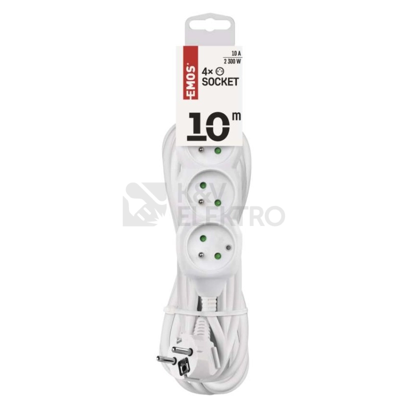 Obrázek produktu Prodlužovací kabel EMOS 10m/4zásuvky bílá P0410 1902041000 1