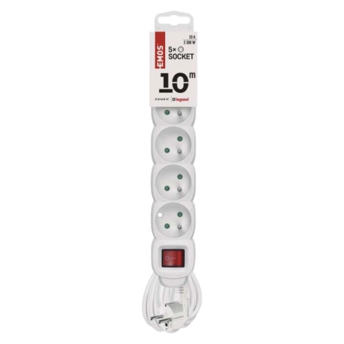 Prodlužovací kabel EMOS 10m/5zásuvek s vypínačem bílá P1510 1902151000 (obrázek 3)
