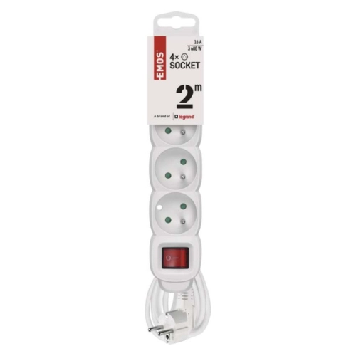 Prodlužovací kabel EMOS 2m/4zásuvky s vypínačem bílá P1412 1902140200 (obrázek 3)