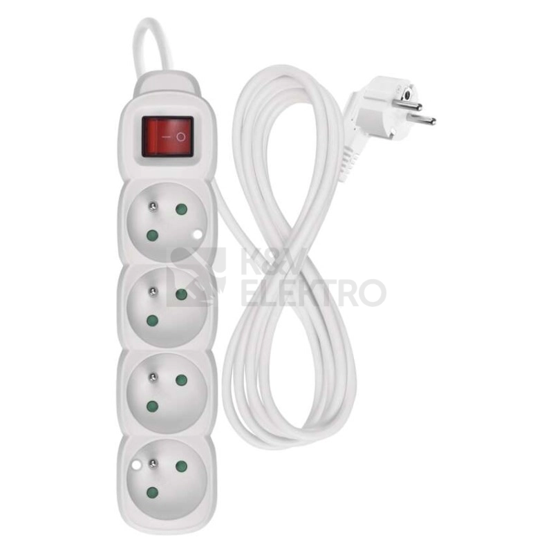 Obrázek produktu Prodlužovací kabel EMOS 2m/4zásuvky s vypínačem bílá P1412 1902140200 1