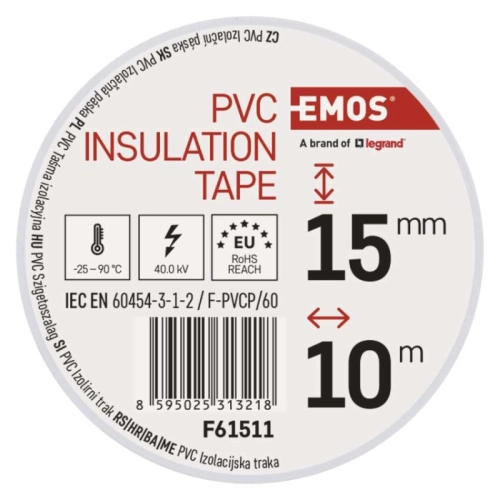 Izolační páska EMOS F61511 0,13mm 15mm x 10m bílá (obrázek 7)