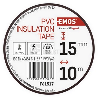 Obrázek produktu Izolační páska EMOS F61517 0,13mm 15mm x 10m hnědá 6