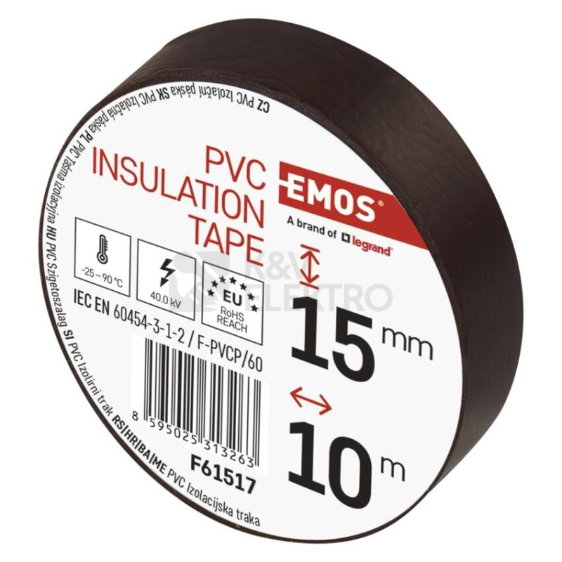Obrázek produktu Izolační páska EMOS F61517 0,13mm 15mm x 10m hnědá 7