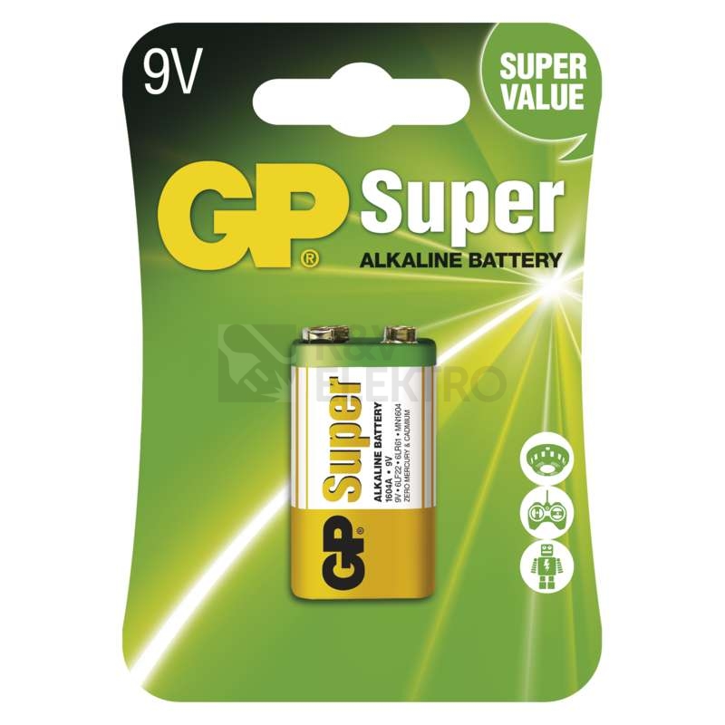 Obrázek produktu Baterie 9V GP 6LF22 super alkalická 1ks 1013511000 blistr 0
