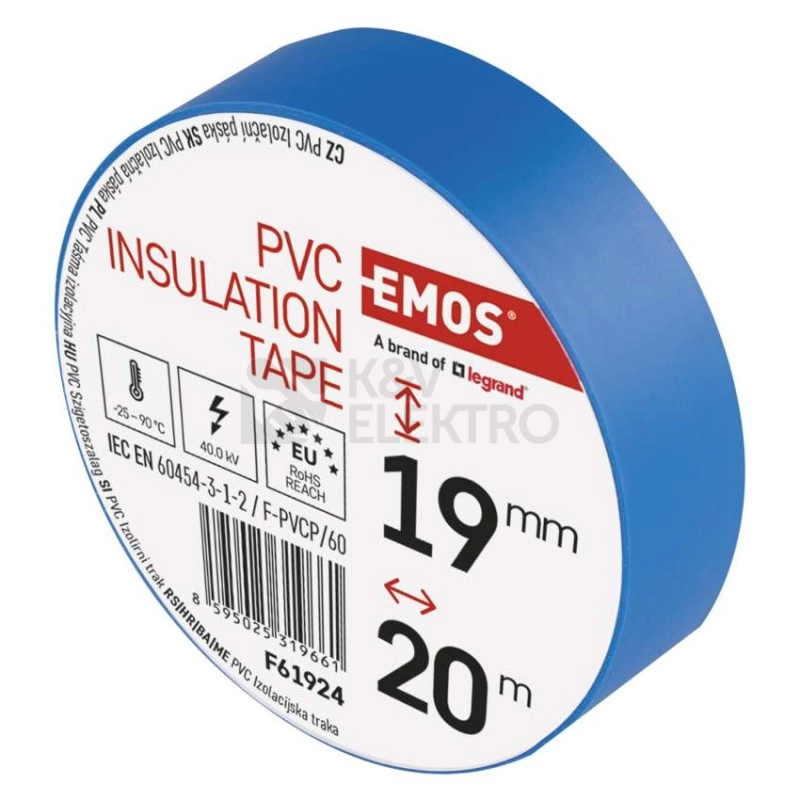 Obrázek produktu Izolační páska EMOS F61924 19mm x 20m světle modrá 7