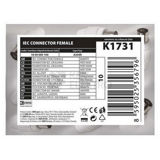 Obrázek produktu Anténní konektor EMOS K1731 IEC rovný samice 1