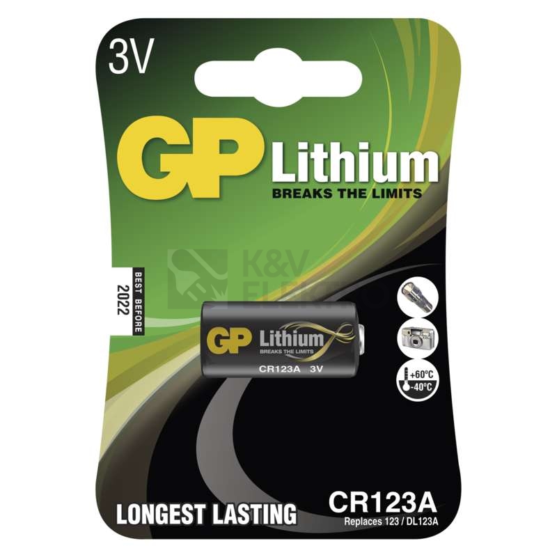 Obrázek produktu Baterie GP CR123A lithiová 1ks 1022000111 blistr 0