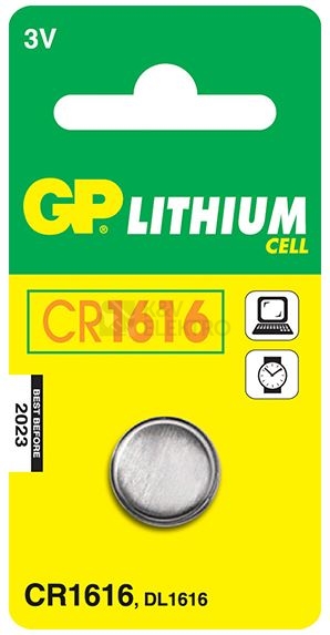 Obrázek produktu Knoflíková baterie GP CR1616 lithiová 1ks 1042161611 blistr 0