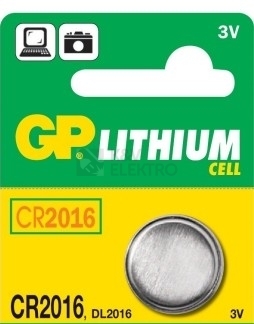 Obrázek produktu Knoflíková baterie GP CR2016 lithiová 1ks 1042201611 blistr 0