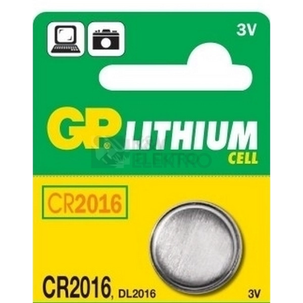 Obrázek produktu Knoflíková baterie GP CR2016 lithiová 1ks 1042201611 blistr 0