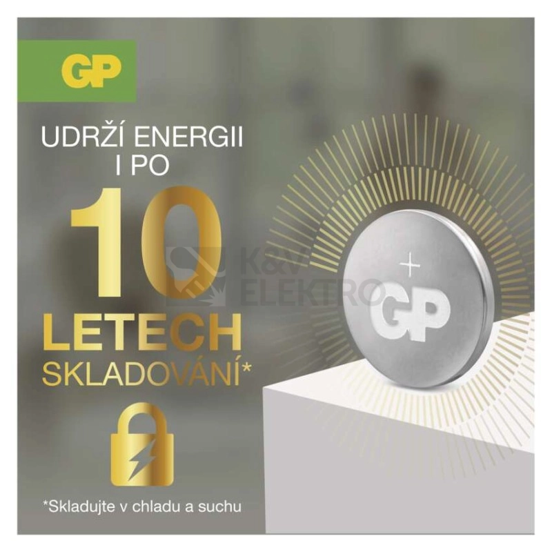 Obrázek produktu Knoflíková baterie GP CR2016 lithiová 1ks 1042201611 blistr 4