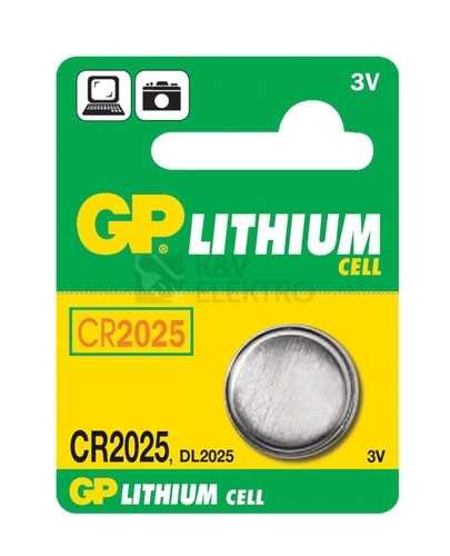 Obrázek produktu Knoflíková baterie GP CR2025 lithiová 1ks 1042202511 blistr 0