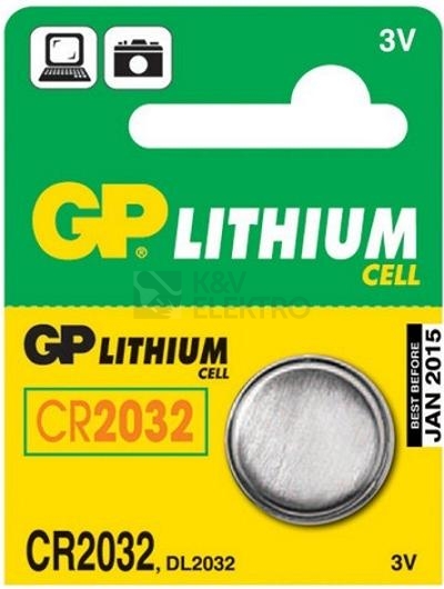 Obrázek produktu Knoflíková baterie GP CR2032 lithiová 1ks 1042203211 blistr 0